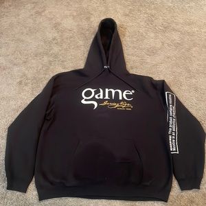 Beautiful Black Game Garcia Y Vega Fleece Hoodie with Big Pocket XL RARE